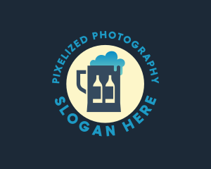 Beer Mug Bottle Brewery logo design