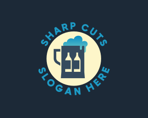 Beer Mug Bottle Brewery logo design