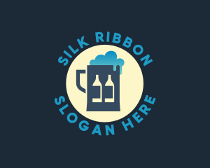 Beer Mug Bottle Brewery logo design