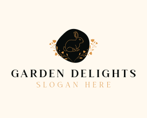 Floral Bunny Rabbit logo design