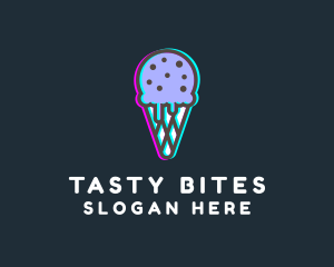 Ice Cream Glitch Logo