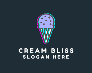 Ice Cream Glitch logo design