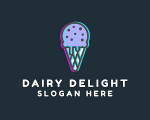 Ice Cream Glitch logo design