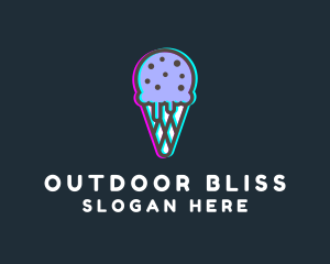 Ice Cream Glitch logo design