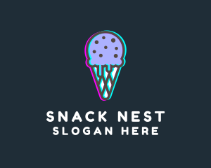 Ice Cream Glitch logo design