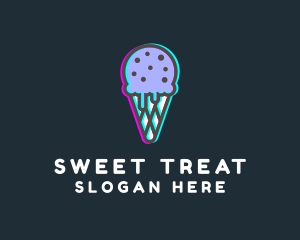 Ice Cream Glitch logo design