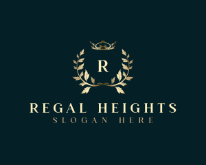 Regal Crown Leaf logo design