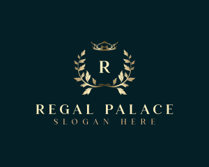 Regal Crown Leaf logo design