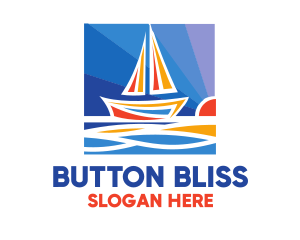 Sunrise Sailboat Boat Painting logo design