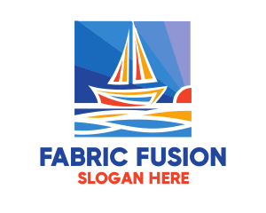 Sunrise Sailboat Boat Painting logo design