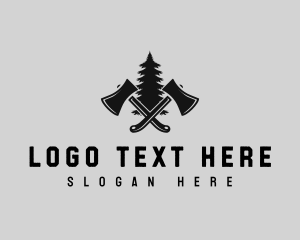 Axe Forest Lumberjack Logo