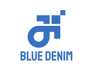 Blue Pixel Arrow logo design