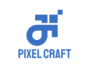 Blue Pixel Arrow logo design