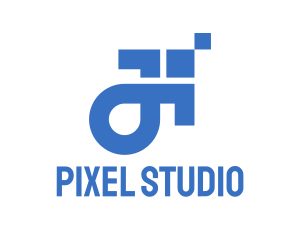 Blue Pixel Arrow logo design