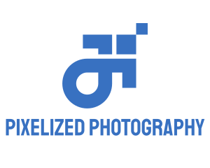 Blue Pixel Arrow logo design