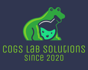 Lab Flask Frog logo design