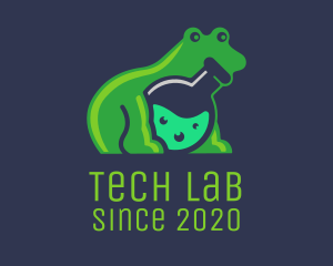 Lab Flask Frog logo design