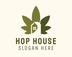 Weed Leaf House  logo design