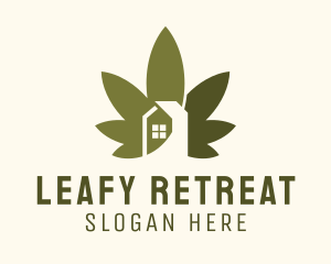 Weed Leaf House  logo design