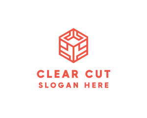 Orange Digital Cube logo design