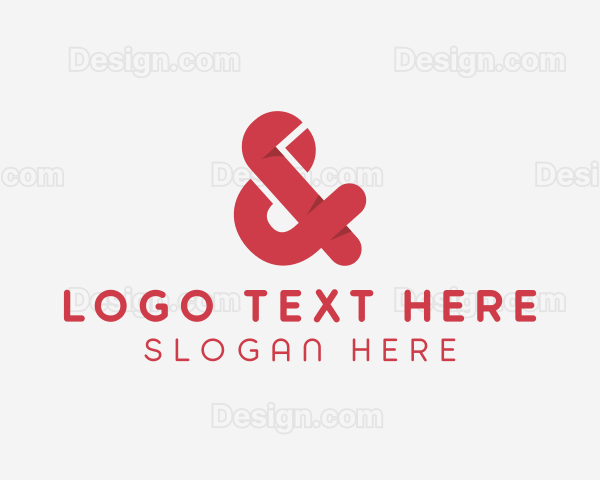 Red Ampersand Lettering Logo