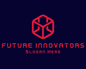 Digital Technology Cube logo design