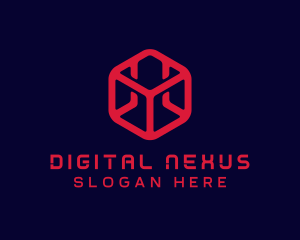 Digital Technology Cube logo design