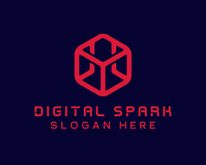 Digital Technology Cube logo design