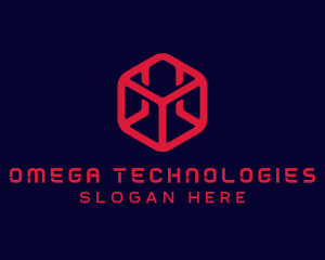 Digital Technology Cube logo design