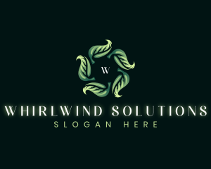 Eco Leaves Whirl logo design