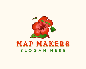  Hibiscus Flower Hawaii logo design