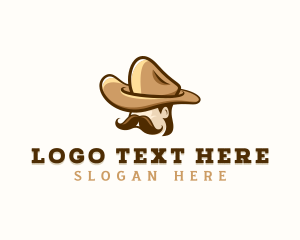 Cowboy Mustache Hat logo