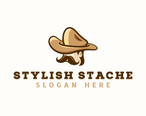 Cowboy Mustache Hat logo design