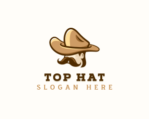 Cowboy Mustache Hat logo design