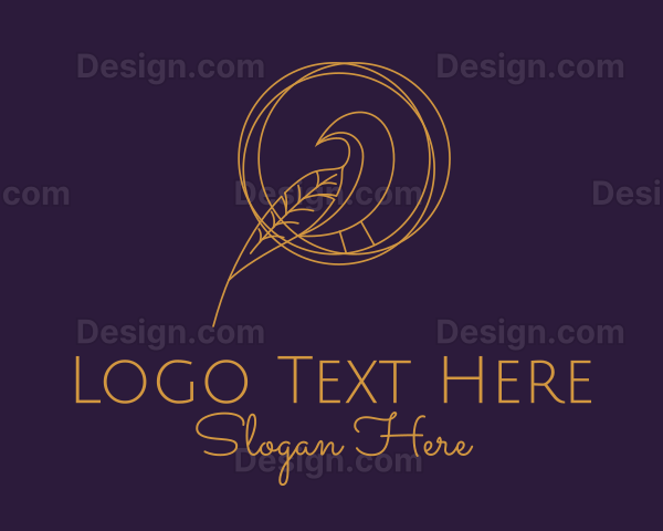 Elegant Gold Aviary Logo