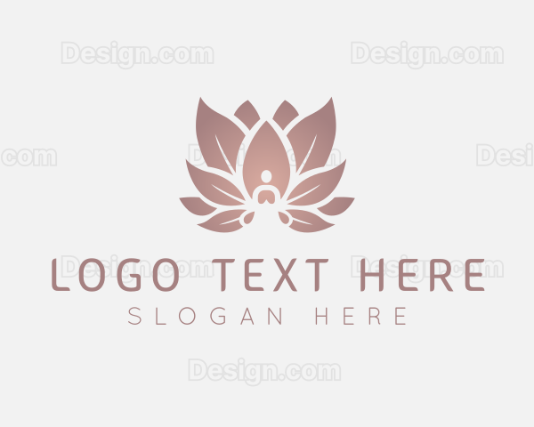 Sitting Lotus Flower Meditation Logo