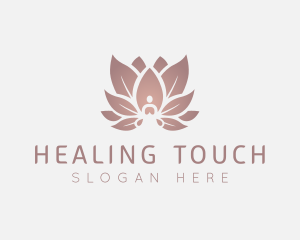 Sitting Lotus Flower Meditation logo design