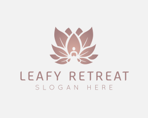 Sitting Lotus Flower Meditation logo design