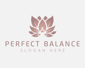 Sitting Lotus Flower Meditation logo design