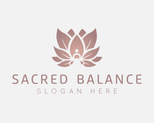 Sitting Lotus Flower Meditation logo design