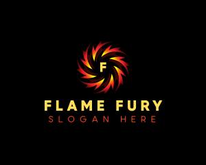 Flame Spiral Whirl logo design