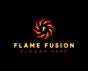 Flame Spiral Whirl logo design