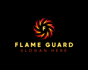 Flame Spiral Whirl logo design