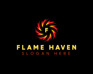 Flame Spiral Whirl logo design