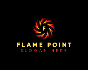 Flame Spiral Whirl logo design