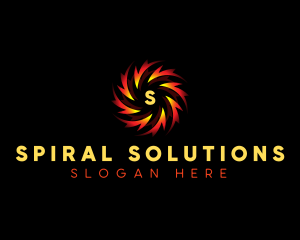 Flame Spiral Whirl logo design