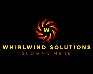 Flame Spiral Whirl logo design