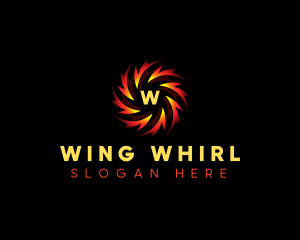 Flame Spiral Whirl logo design