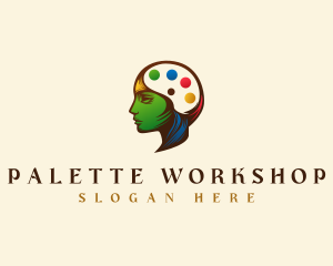 Painter Palette Woman logo
