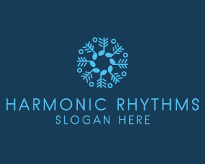 Music Note Snowflake logo design